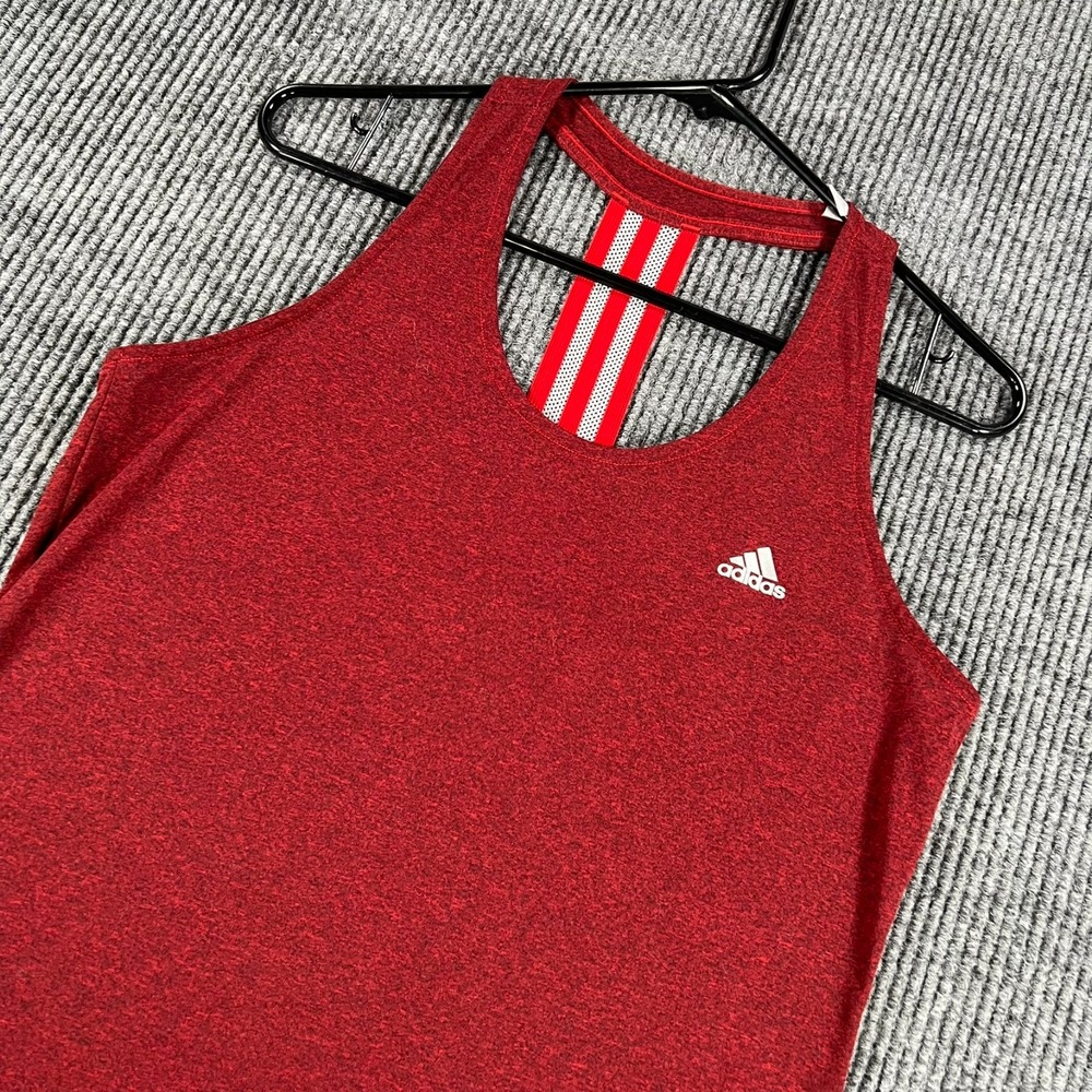 Adidas Tank Top Shirt Womens Large Red Sleeveless Workout Active Gym Run